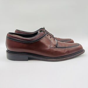 Testoni Shoes Mens 12.5 Brown Leather Oxford Black Label Italy Dress Vintage